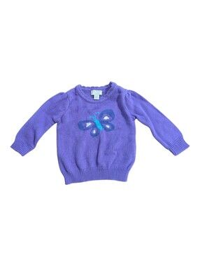 The Children's Place Purple Butterfly Crew Neck Sweater Sz 12-18 Mo *NWOT